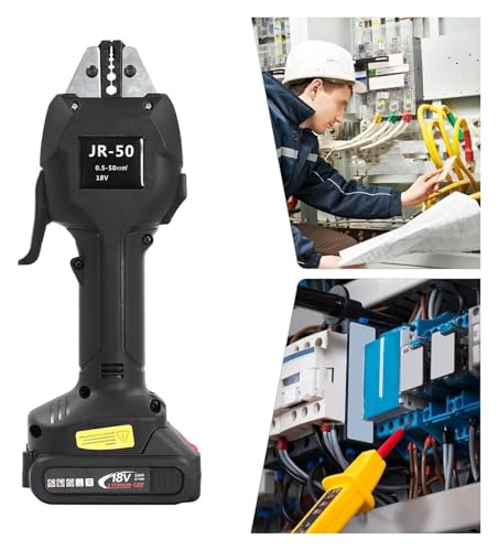Alicates de crimpado eléctricos portátiles con 6 matrices intercambiables y cargador de batería 8