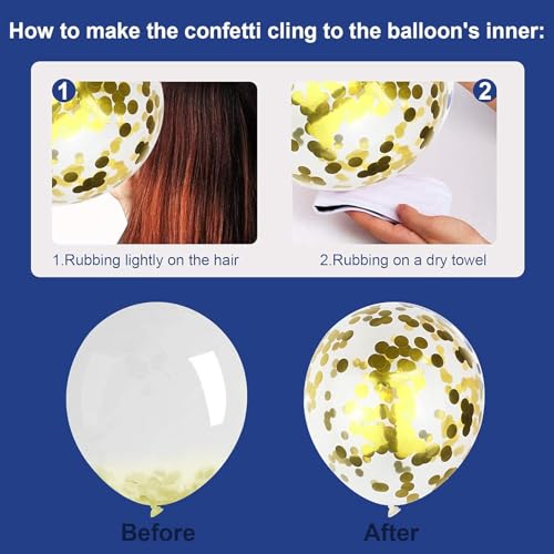 Image of Bliss & Bow Latex Balloon Garland Kit | Navy, Blue Chrome, Gold Chrome Confetti Balloons with Arch Tape, Glue Dots for Baby Shower, Birthday, Wedding Decor | Ideal Party Decor Set - 90 Piece