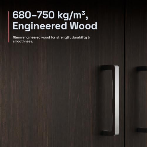 Image of Wakefit Wardrobe for Bedroom | 1 Yr Warranty | Cupboard for Bedroom, Almirah, Wooden Wardrobe, Multi-Shelves Storage with Mirror, Density:680-750 kg /m, Free Installation from Brand (Twill - DB)