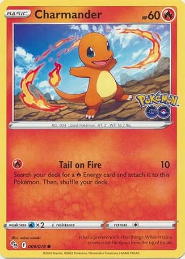 THE POKEMON COMPANY INTERNATIONAL Tarjeta única CHARMANDER 008/078 Pokemon GO | Ya disponible en tu tienda friki favorita! En mundofriki.es!