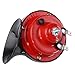 CAREONLINE Red 2Pcs 300DB Super Loud Car Horns 12V Waterproof Air Horns Replacement Kit Car Air Electric Snail Double Horn Universal for Most Cars Motorcycles Trucks Trains Bikes Boats
