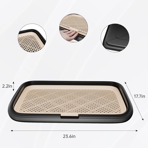 Large-236×177-Dog-Potty-Tray-Indoor-Pet-Pee-Pad-Holder-with-Mesh-FloorBathroom-Dog-Litter-Box-Pet-Toilet-Gray Large 236×177 Dog Potty Tray Indoor Pet Pee Pad Holder with Mesh FloorBathroom Dog Litter Box Pet Toilet Gray