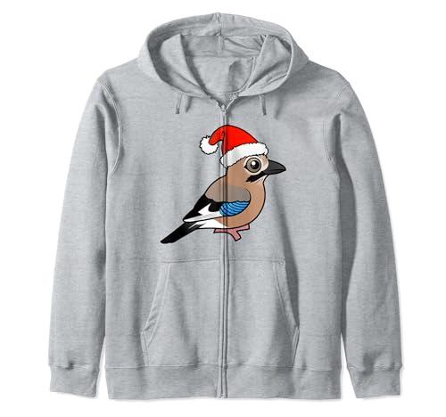 Birdorable Eurasian Jay Santa Claus Cute Cartoon Christmas Zip Hoodie