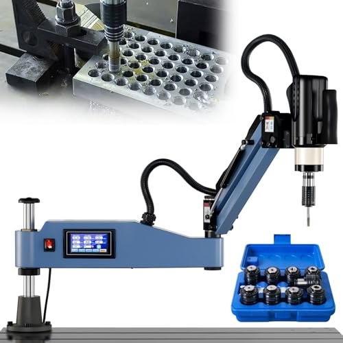 Taraudeuse électrique M3-M16, taraudeuse électrique 1200W, taraudeuse électrique multidirectionnelle à 360°, perceuse à Bras Flexible 0-375 TR/Min, Incluse 8...