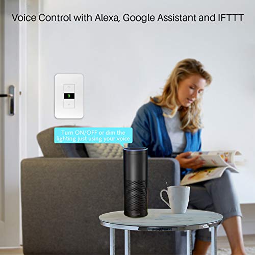 Smart Dimmer Light Switch Wifi Led Dimmer Switch 2 Gang Work With Alexa Google Home #TOP3