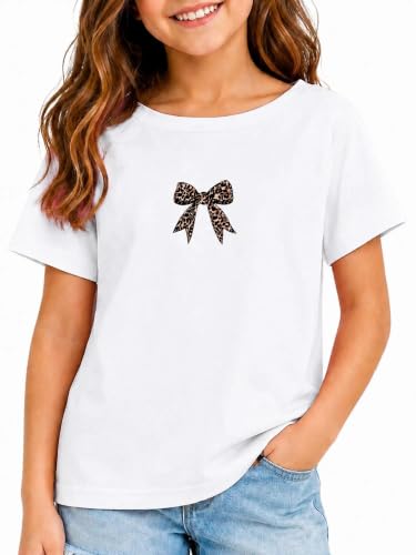 Image of Girls' Graphic Tees Summer Cute Tops Casual Short Sleeve Crew Neck T Shirts