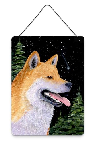Caroline's Treasures SS8598DS1216 Shiba Inu Wall or Door Hanging Prints Aluminum Metal Sign Kitchen Wall Bar Bathroom Plaque Home Decor Front Door Plaque, 12x16, Multicolor