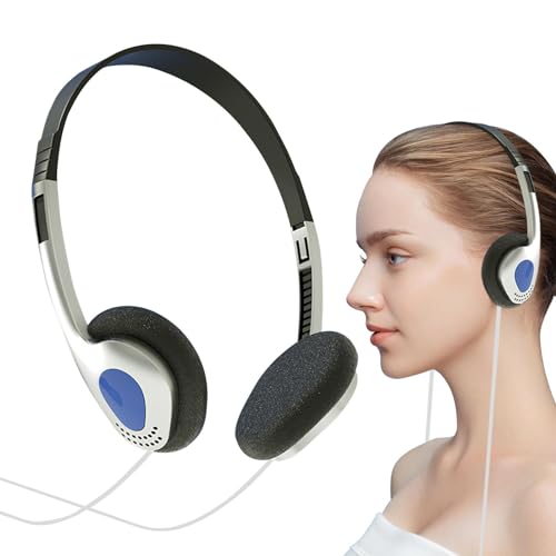 Auriculares supraaurales retro con cable, estilo vintage, con aros, auriculares estéreo con cable, ligeros, con aros, para