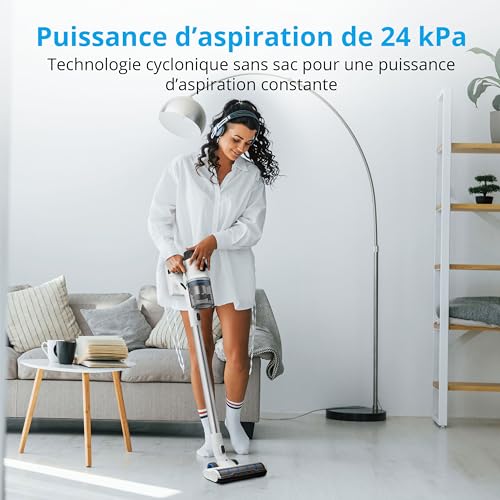 MEDION P350 Aspirateur Balai sans Fil Puissance 24 kPa / Capteur de poussière HEPA H13 Ecran Tactile LED - vue 7