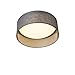 Produktbild QAZQA - Modern Deckenleuchte I Deckenlampe I Lampe I Leuchte grau 28 cm inkl. LED - Drum mit Schirm Combi I Wohnzimmer I Schlafzimmer - Textil Rund - I LED