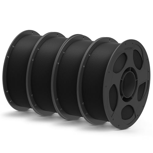 Image of ANYCUBIC Matte PLA Filament Bundle 4KG, 3D Printing PLA Filament 1.75mm Dimensional Accuracy + /- 0.03mm, 1KG Reusable Spool, Matte Black