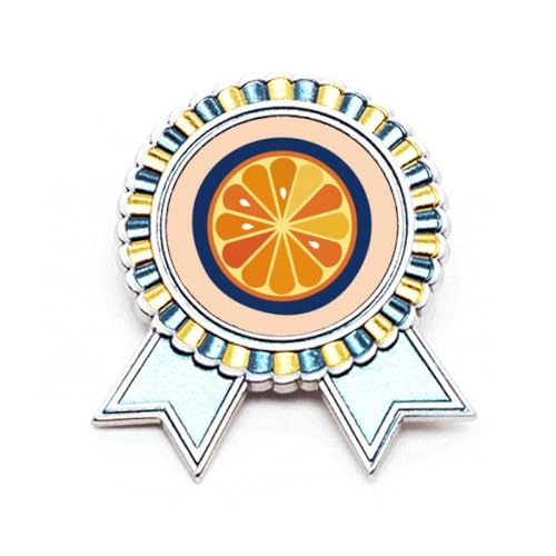 Broche O alphabet fruits orange motif mignon en métal pour personnaliser vos vestes au quotidien