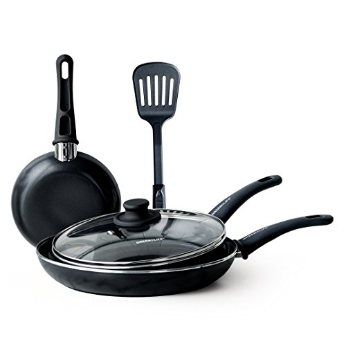 GreenLife CC001577-001 Diamond Cookware set, 5-piece, Black
