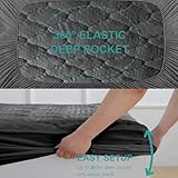 Casabella Mattress Topper - 4 Layer Gel Memory Foam Mattress Topper King Size Bed with Extra Deep Pocket - Hotel Quality Breathable Super Comfort Mattress Pad King Size Bed(150x200) - Grey - Image 8