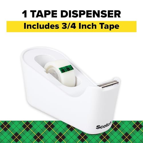 Scotch Tape Dispenser C18-W, White .75 in x 350 in (19 mm x 8,89 m), Roll of Tape Included image 5