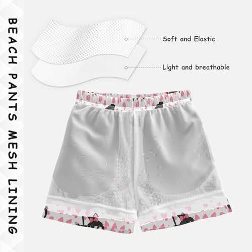 Swimming Trunks for Kids, Anti Chafe Swim Trunks for Boys 2 T, Cute Black Cartoon Cats4