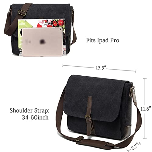 Messenger Bag for Men Vintage Resistant Waxed Canvas 15.6 Inch Laptop Briefcase Padded Shoulder Bag2