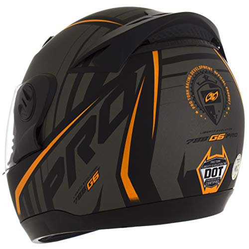 Pro Tork Capacete Evolution G6 Pro Neon Fosco 58 Preto/Laranja