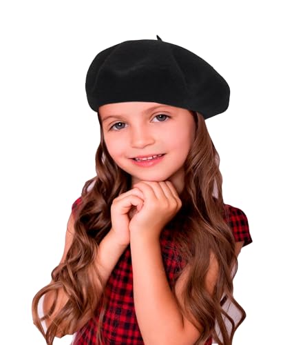 Utaly Wool French Berets Kids Girls Artist Painter Hats Winter Warm Beanie Cap for Little Girls Boys 2-6Years