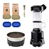 Fresh Roast Coffee Roaster Bundle, SR540, Glass Extension Tube, Coffee Bean Cooler, (2 Lbs) Sample Packs of Green Beans, (2-pack) Sample trays, Chaff Brush
