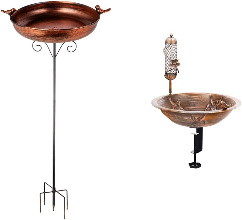 DREAMSOUL 38" Bird Bath + Deck Bird Bath with Bird Feeder