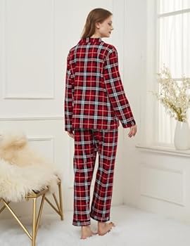 Kolipajam 100% Katoen Pyjama Dames - Lange Mouwen Knopen Set | Comfortabele Slaapkleding Maten S-3XL