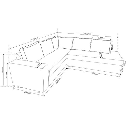 Sofá de Canto 5 Lugares Laura Siena Móveis Bombom