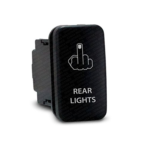 CH4X4 Push Switch for Toyota Tacoma, FJ Cruiser, Land Cruiser, Fortuner, Hilux, 4Runner, Prado 12V 3Amp - Rear Lights Symbol - Amber LED