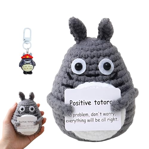 KIKAWORD Positive Gifts Totoro Emotional Support Gift With A Keychain for Family Friends Encouragement Home Decoration