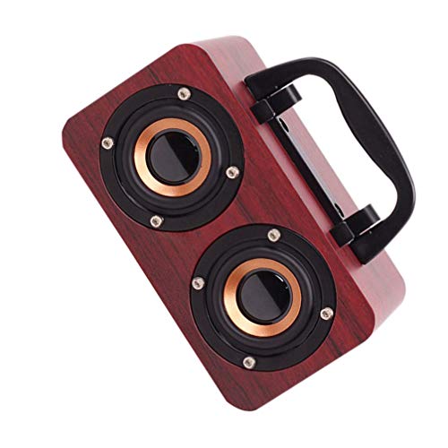 Vosarea Enceinte Bluetooth en Bois Vintage rétro Haut-Parleur sans Fil Haut-Parleur Portable Haut-Parleur avec Son HD et Basse (Rouge) - Les Beatles, Paul McCartney, John Lennon, RIngo Starr, George Harrison Vosarea Enceinte Bluetooth en Bois Vintage rétro Haut-Parleur sans Fil Haut-Parleur Portable Haut-Parleur avec Son HD et Basse (Rouge) – Image 3