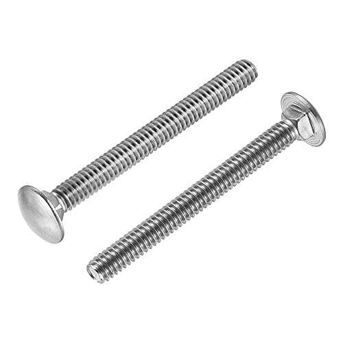 Image of uxcell 1 /4-20x2-1 /2 Carriage Bolt Round Head Square Neck 304 Stainless Steel 10pcs
