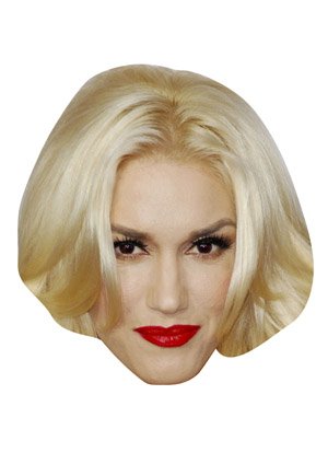 FoxyPrinting Gwen Stefani Celebrity Cardboard Party Face Mask Fancy Dress