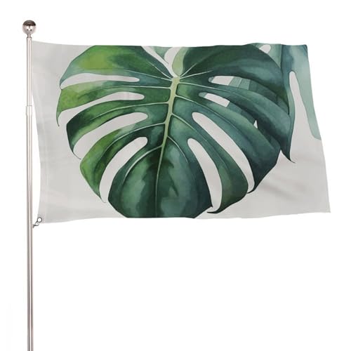 Drapeau de bienvenue Monstera aquarelle pour sublimer votre entrée de ferme