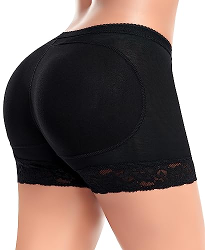 Image of Padded Underwear for Women Butt Pads Shapewear Shorts Booty Padding Lace Panties Butt Lifter Hip Enhancer