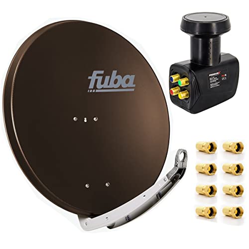 Fuba Sat-Anlage DAA 850 B Satellitenschüssel Braun 85x85cm Quad LNB für 4 Teilnehmer 8X F-Stecker Fuba Sat-Anlage DAA 850 B Satellitenschüssel Braun 85x85cm Quad LNB für 4 Teilnehmer 8X F-Stecker