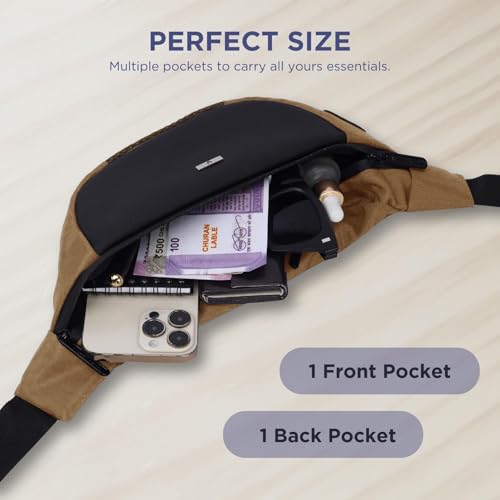 Image of WILDHORN Waist Bags for Men Women I Ultra Strong Stitching Sturdy Zippers Waterproof Pocket Large Fanny Pack for Hiking Travel Camping Running