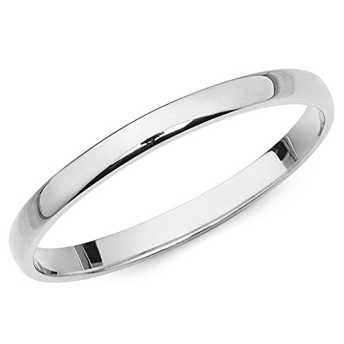 10k White Gold 2mm Light Comfort Fit Plain Wedding Band2