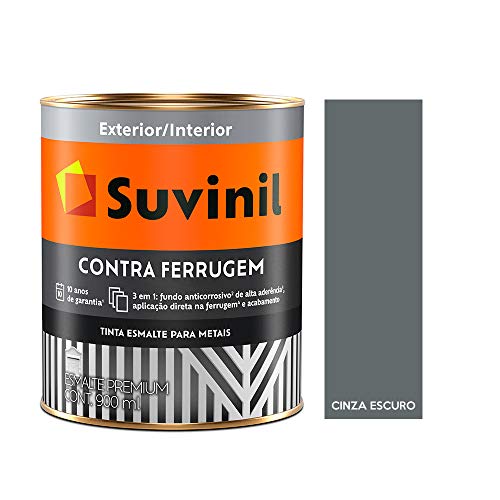 Tinta Esmalte Contra Ferrugem 900ml Suvinil Cinza Escuro