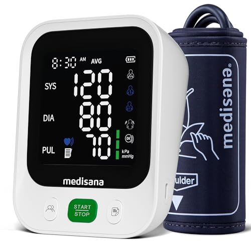 Blood Pressure Monitor with 2x199 Sets Memory, Medisana Automatic Upper Arm Blood Pressure Monitor for Home Use, 4.5