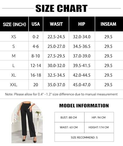 Agenlulu Wide Leg Dress Pants For Women Elastic High Waist Straight Leg Pants Business Casual Pull On Office Work Slacks Black thumb #5