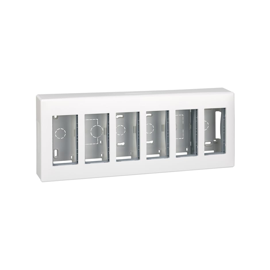 Cadre de surface CAJA S500 à 6 modules blanc pour bloc de commande mural