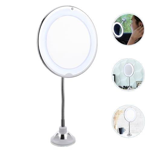 Espejo de maquillaje de tocador con luz LED incorporada y aumento 8
