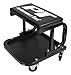 Performance Tool W85007 C-Frame Creeper Rolling Work Seat with Tool Tray for Mechanic Garages and Workshops, Black, 11.5 x 12.5-inch Tray