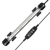 【Einstellbare Lichthelligkeit】 Die Helligkeit und die Schalter der weißen und blauen LEDs können einzeln oder gleichzeitig von 10% bis 100% definiert werden. Die einstellbare Weiß- / Blau- / Weiß- und Blaulichtfarbe verspricht Pflanzen blühende, klare und lebendige Fisch- und Beckenlandschaften.