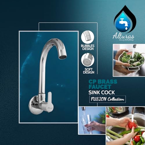 Image of CLINTON Kitchen Sink Cock with 360 Degree Swivel Spout | Kitchen Sink Tap | Kitchen Faucet | Tap for Kitchen Sink (Fusion)
