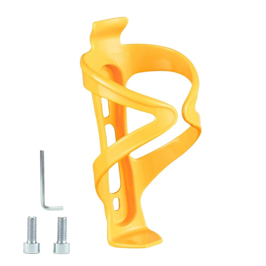 Lightweight Bicycle Water Bottle Holder - Secure, Versatile, and Stylish Bike Universal Drink Cage, Cycling, Road/Mountain Bikes (Yellow)