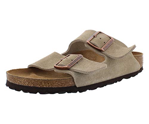 Image of Birkenstock Arizona Narrow Unisex Shoes Size 5, Color: Nude /Brown