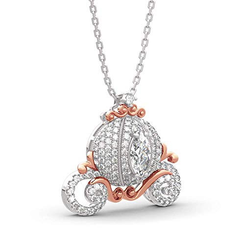 Jeulia "Cinderella's Dream" Pumpkin Carriage Sterling Silver Necklace Gift for Women Engagement Wedding Promise or Birthday2