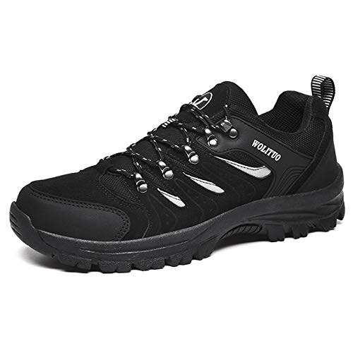 LWGY Hombres Botas De Senderismo Zapatos De Trekking Resbaladizo Caminar Transpirable Zapatilla De Escalada (Black,41) Cover