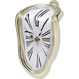 Melting Clock Salvador Dali Clock Creative Clock Fashion Clock Shelf Desk Table Clock Personality Clock Funny Clock Gift Clock for Modern Decorative Home Living Room Kitchen Office Rome Gold
